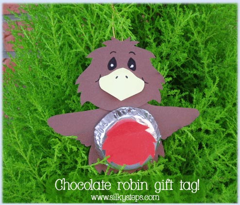Robin bird chocolate gift label activity