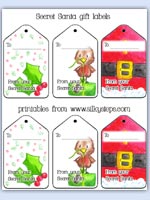 Printable secret Santa gift tags labels