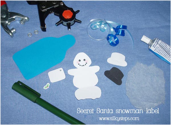 Secret Santa label - handmade paper craft template