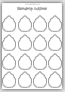 16x small raindrop outline template printable