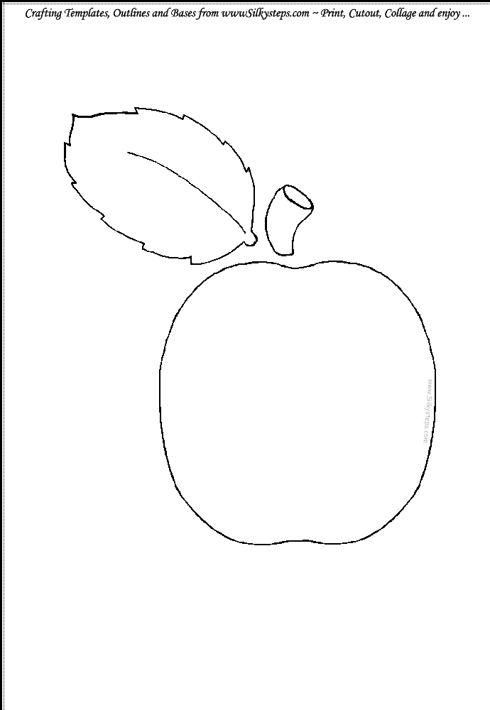 Apple outline template for craft and collage
