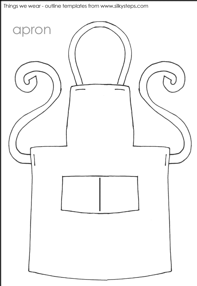 Apron outline template - preschool activities