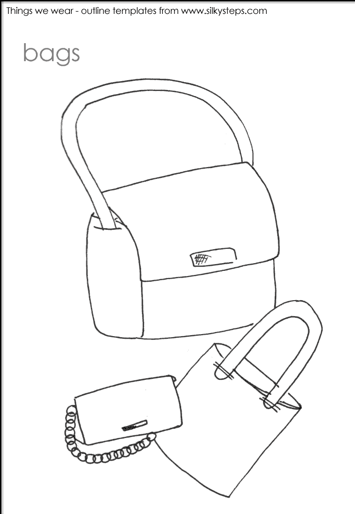 Bags outline template - preschool activities
