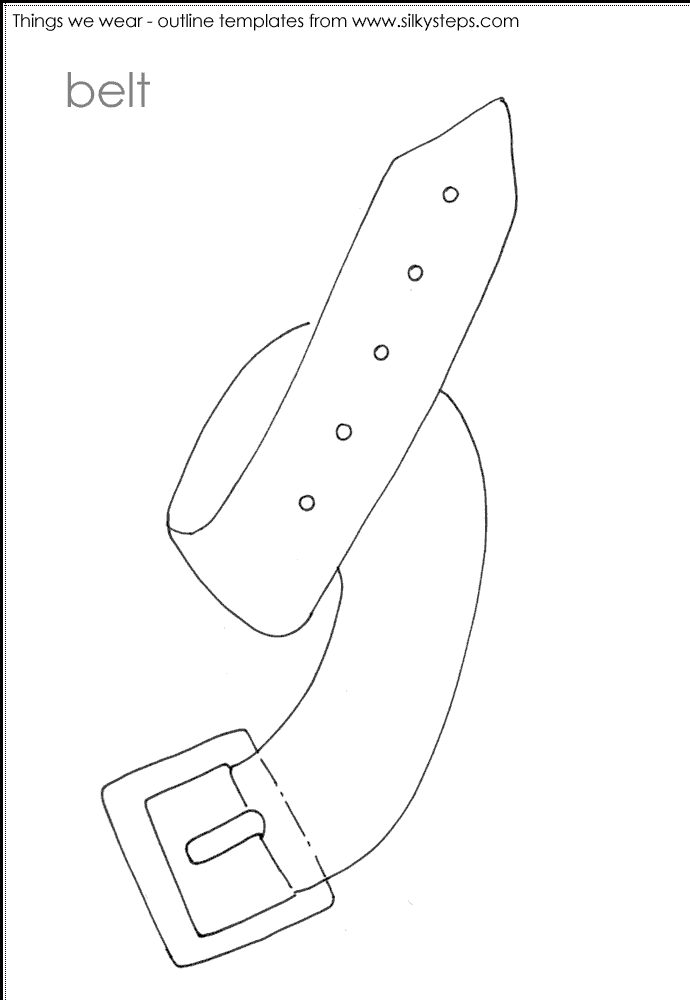 Belt outline template - preschool activities