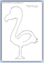 Flamingo bird outline template