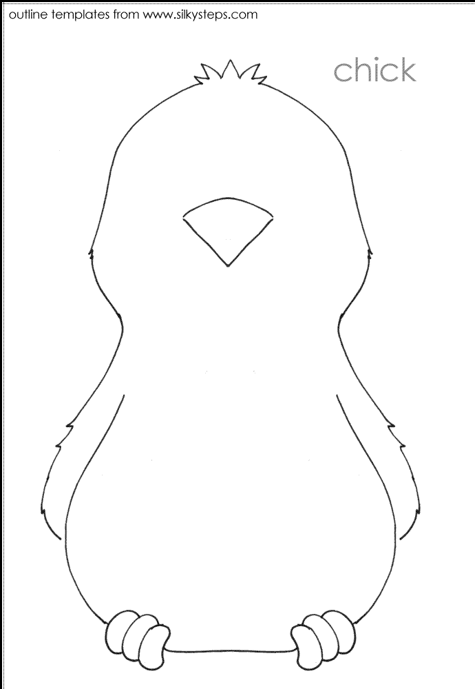 Bird outline template - chick