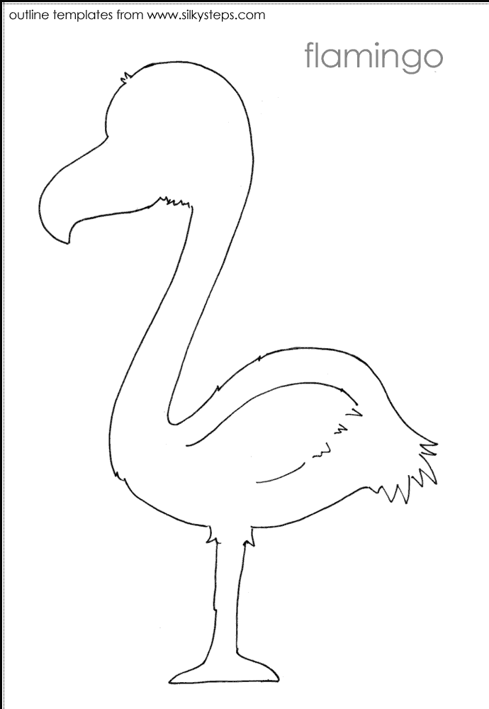 Bird outline template - flamingo