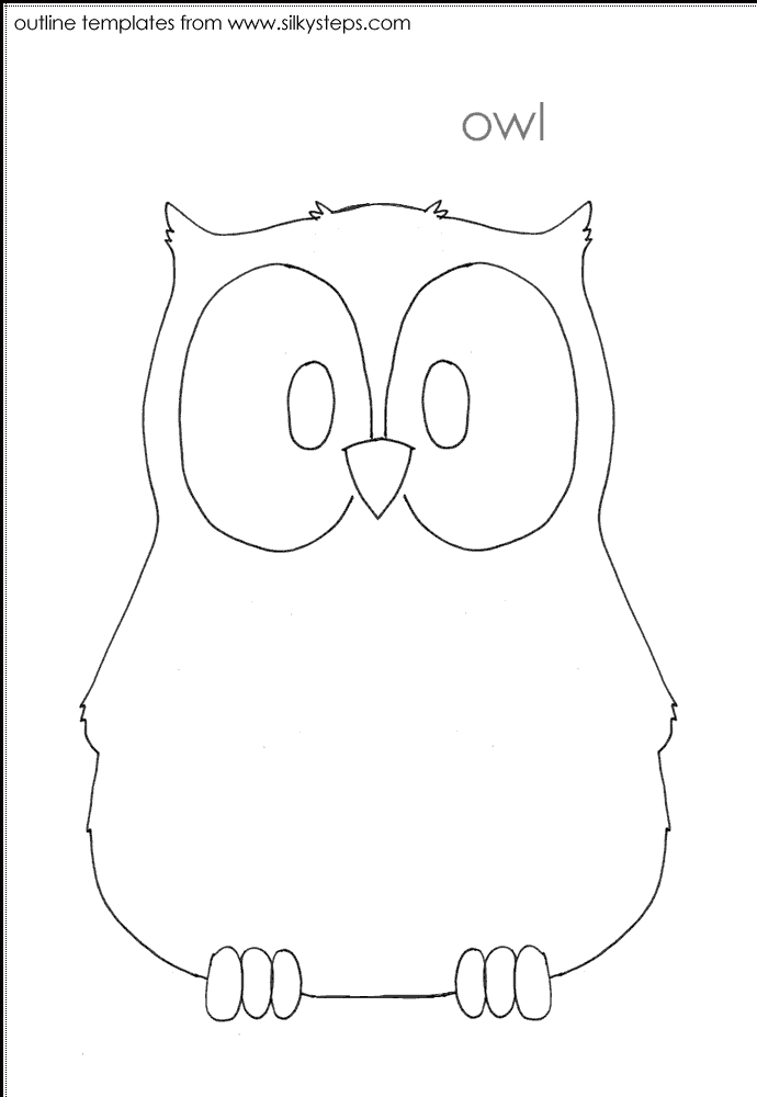 Bird outline template - owl