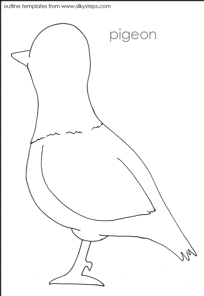 Bird outline template - pigeon