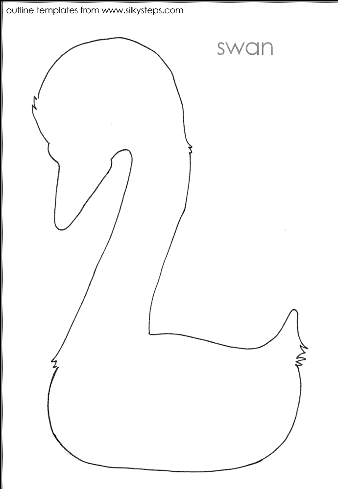 Bird outline template - swan