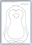 Bird penguin outline template - looking forwards