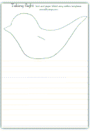 Bird and folded wing outline template