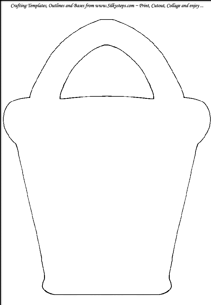 Bucket outline template for craft and collage