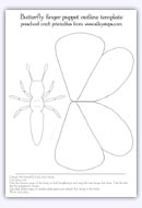 Butterly puppe - outline template printable