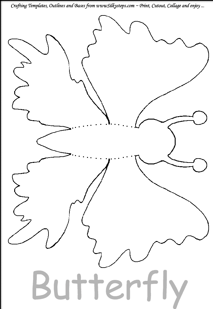 Butterfly outline template minibeast insect craft and collage