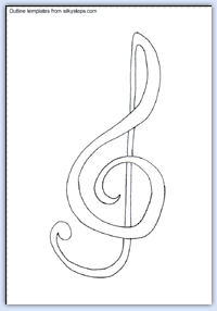 Musical clef outline template