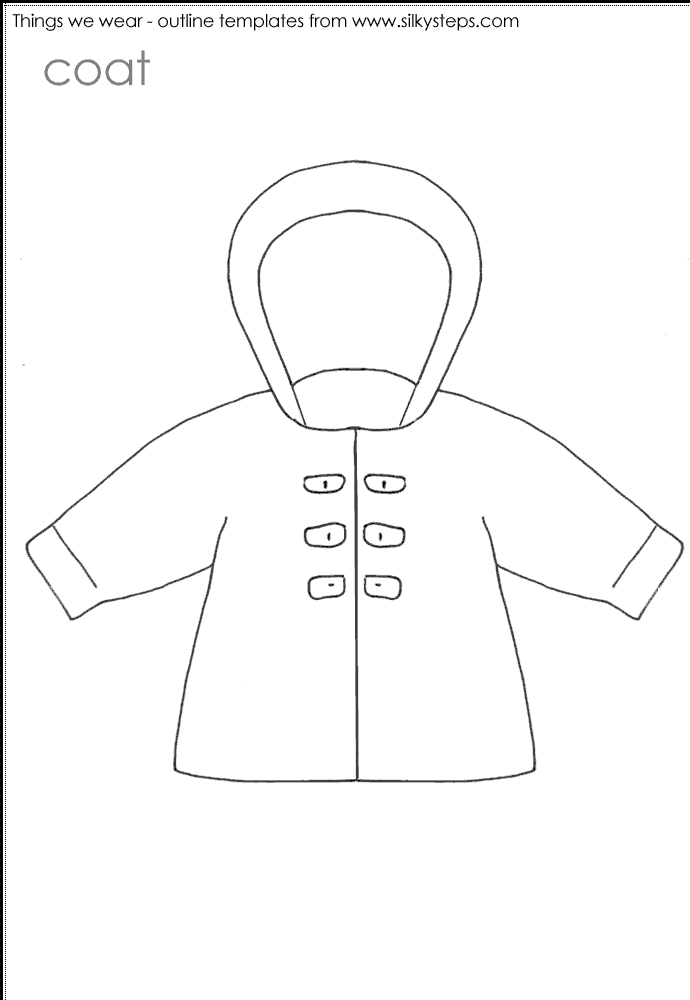 Coat outline template - preschool activities