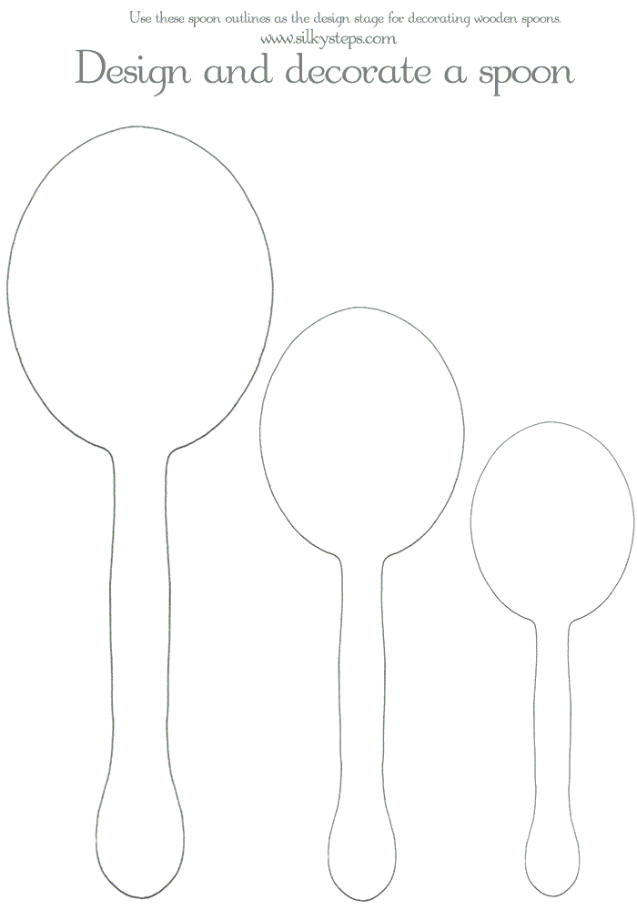 Spoon outline templates - design and decorate