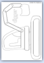 Digger machine - construction vehicle outline drawing template