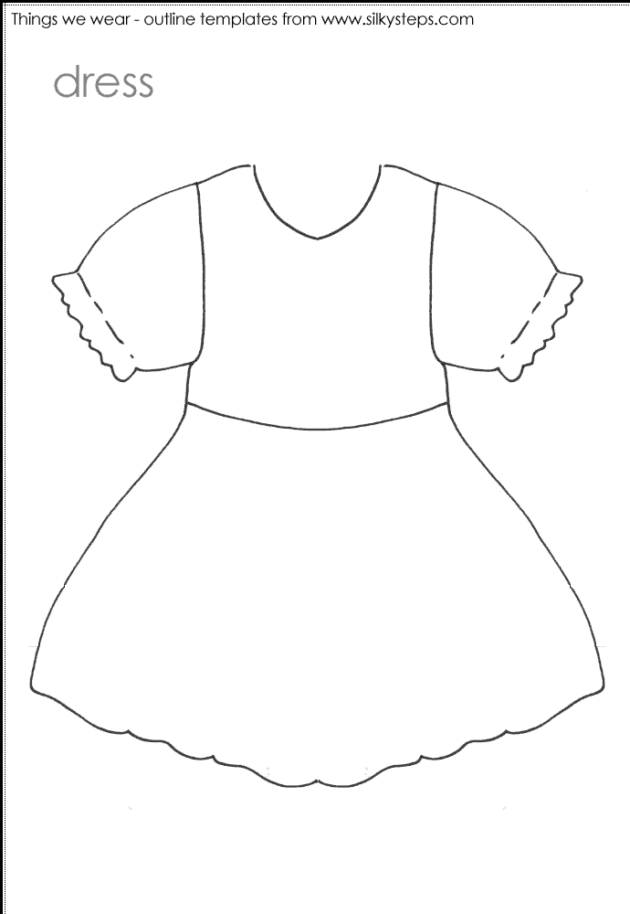Dress outline template - preschool activities