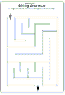 Drinking straw maze game - outline template