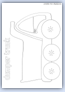 Dumper truck - builder lorry line drawing template