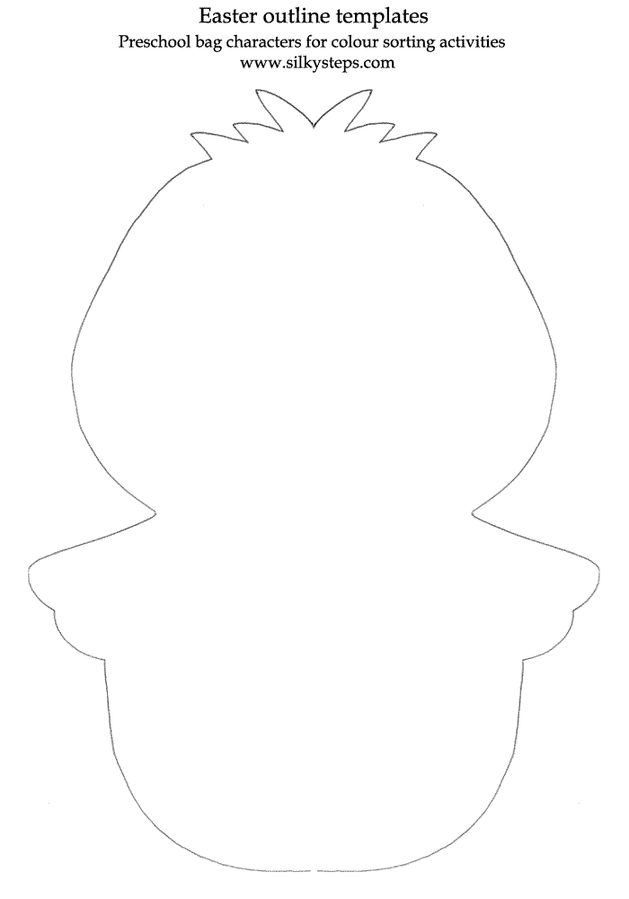 Easter chick outline template