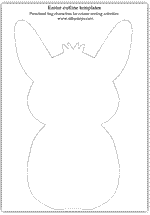 Click to view the full sized Easter rabbit outline template