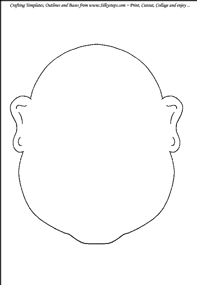 Face outline template for craft and collage