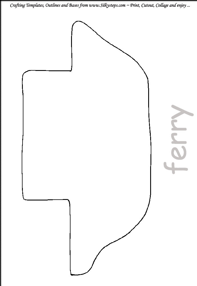 Ferry outline template transport craft and collage