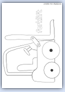 Forklift truck line drawing outline template