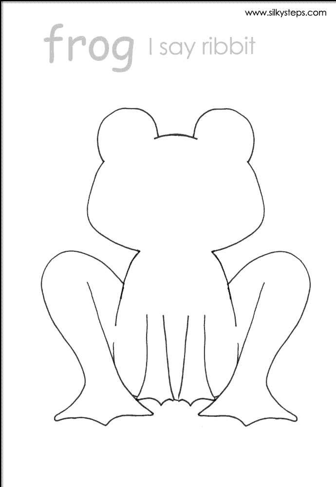 Frog outline template for lifecycle craft and collage