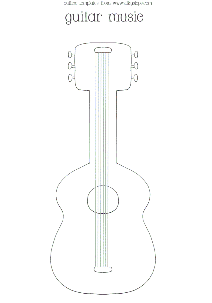 Guitar strings outline template