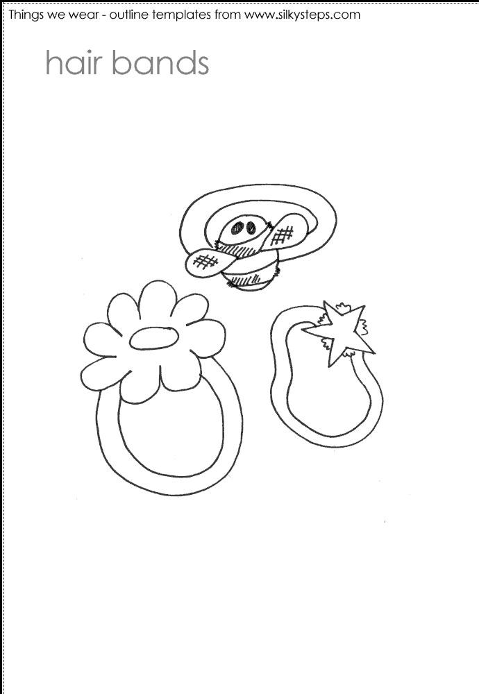 Hair band outline templates - preschool activities