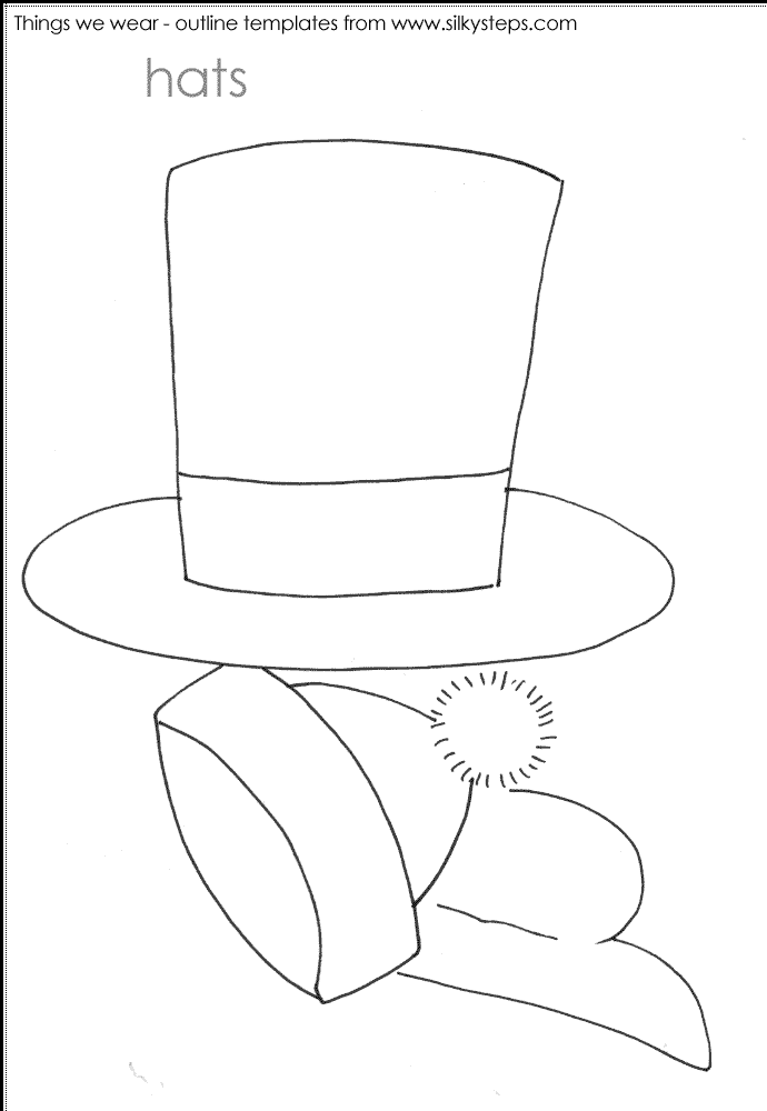 Hats outline template - preschool activities
