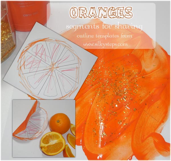 orange segments outline template activity printable