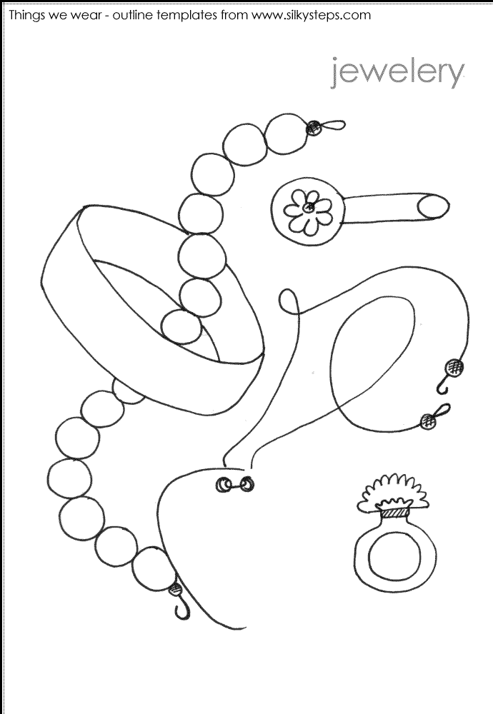 Jewelery outline template - preschool activities