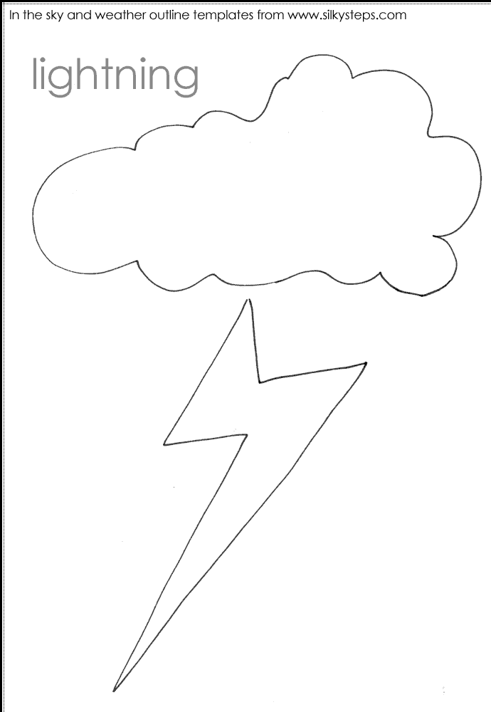 Lightning outline template - thunder weather and sky theme
