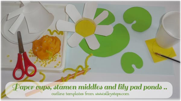 Lily pad outlines for flower craft activities