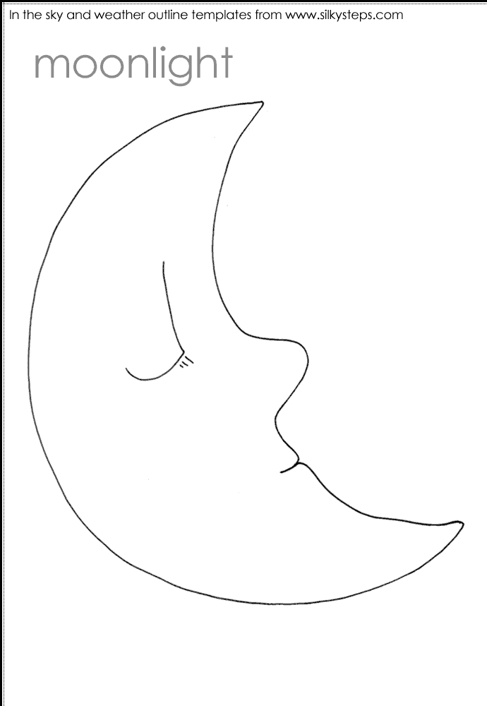 Moonlight outline template - weather and sky theme