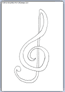 Musical clef outline line drawn template