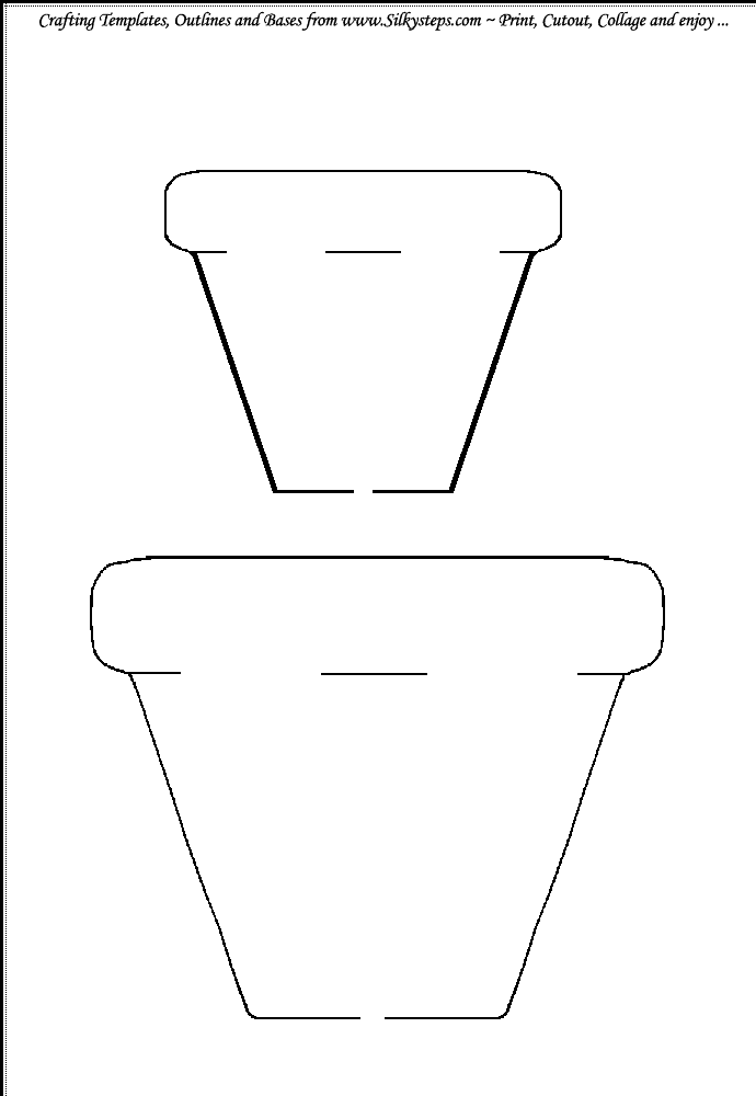 Plant pot outline template for craft and collage