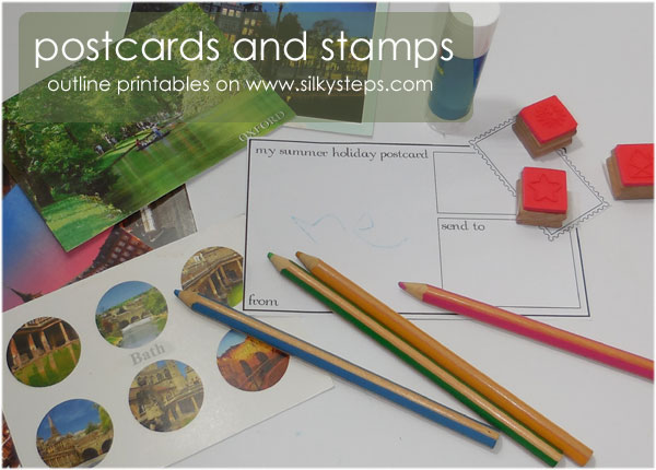 Postcards and postage stamps outline activities