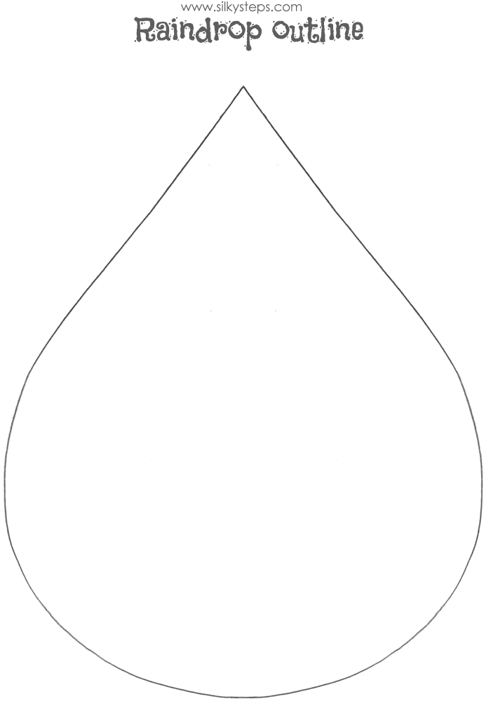 One raindrop outline printable template - tear shaped picture