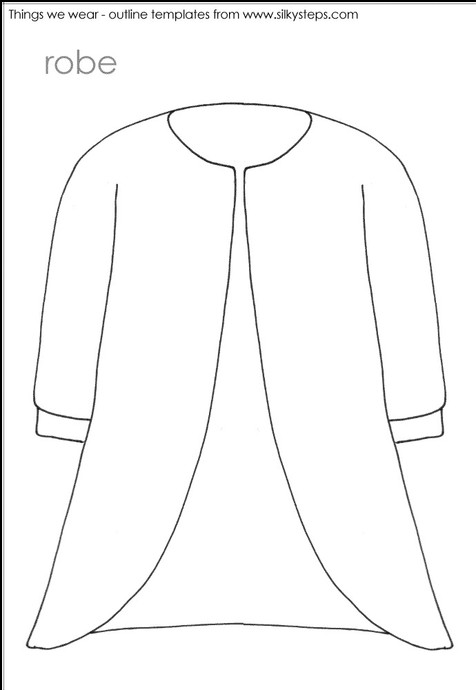 Robe outline template - preschool activities