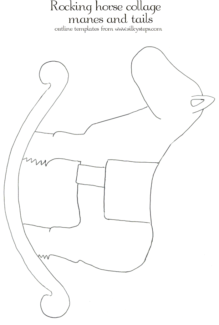 Rocking horse outline picture - add mane and tail yarn