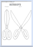 Open and closed scissors outline template sheet