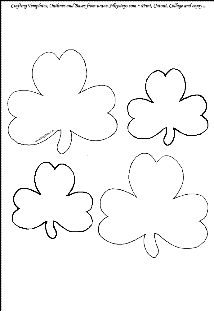 shamrock clover leaf outline template for craft and collage