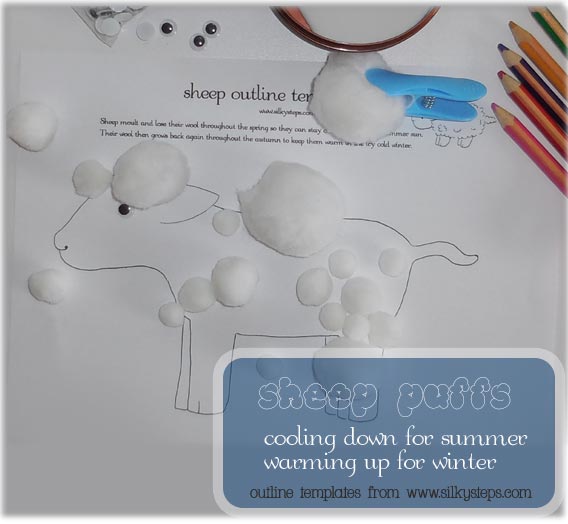 Cool in summer, warm in winter - sheep outline template