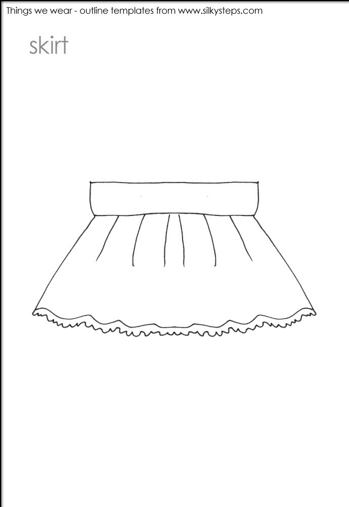 Skirt outline template - preschool activities